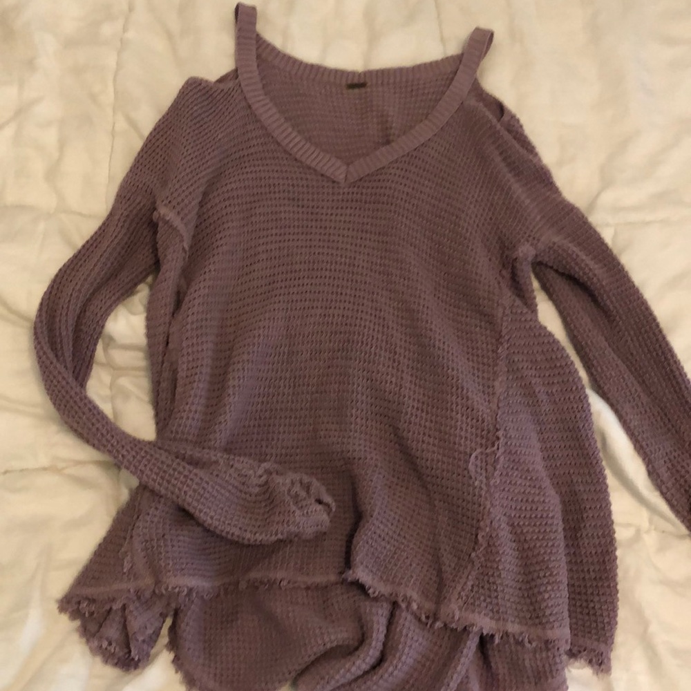 Free people open shoulder free people sweater